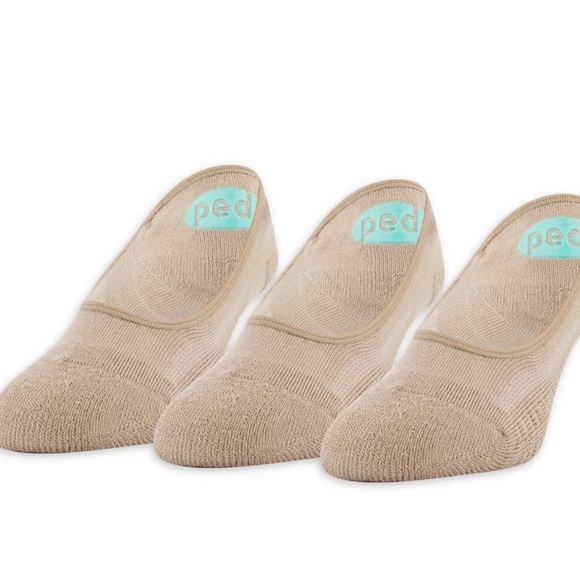 300. Ped Beige No-Show Socks Set - Picture 1 of 5